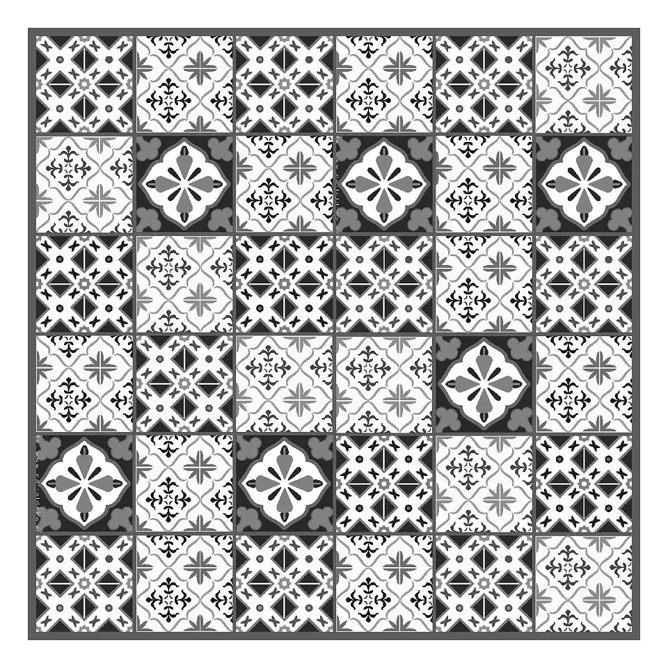 Alfombra Vinílica / Azulejos Grises 1