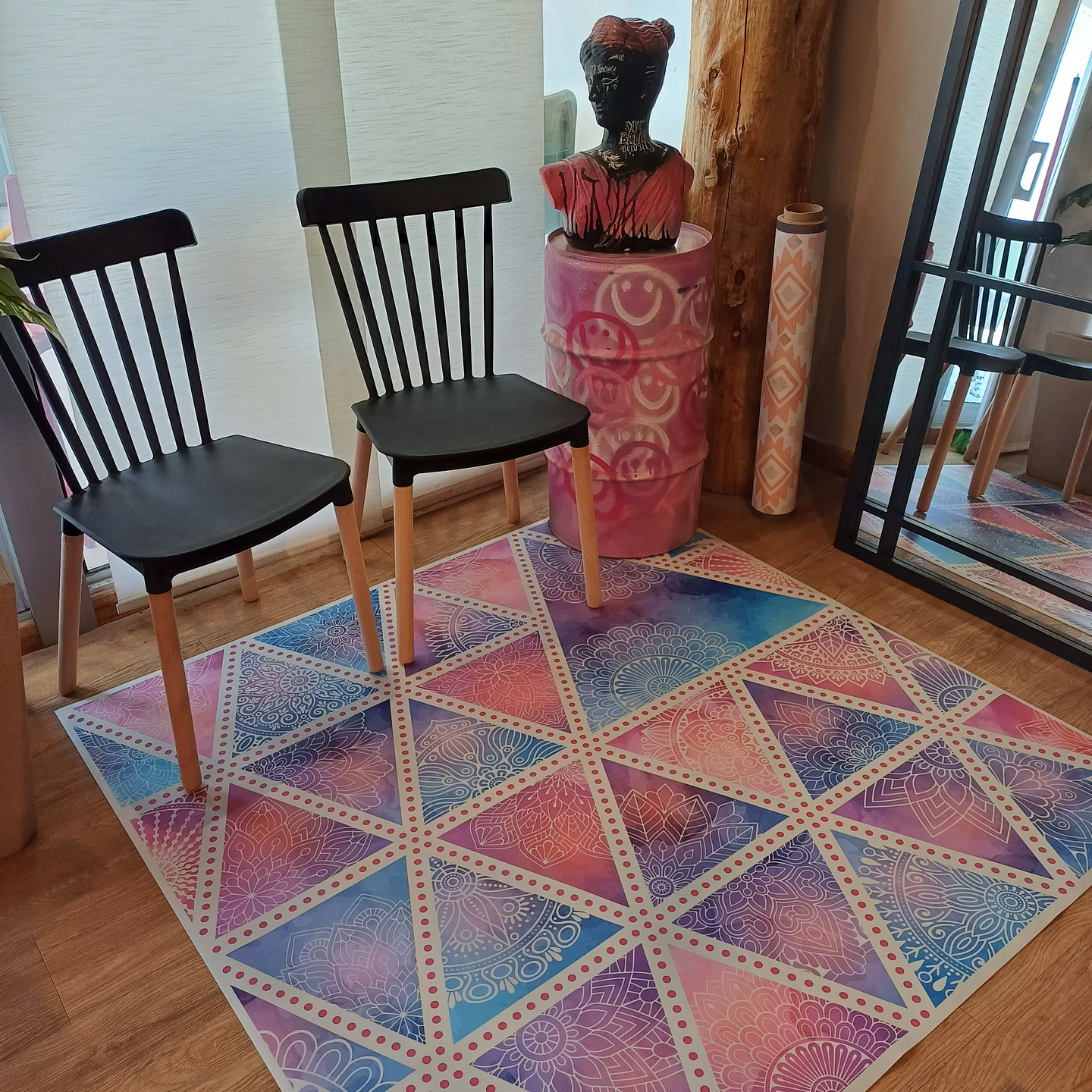 Alfombra Vinílica / Floral étnico 3