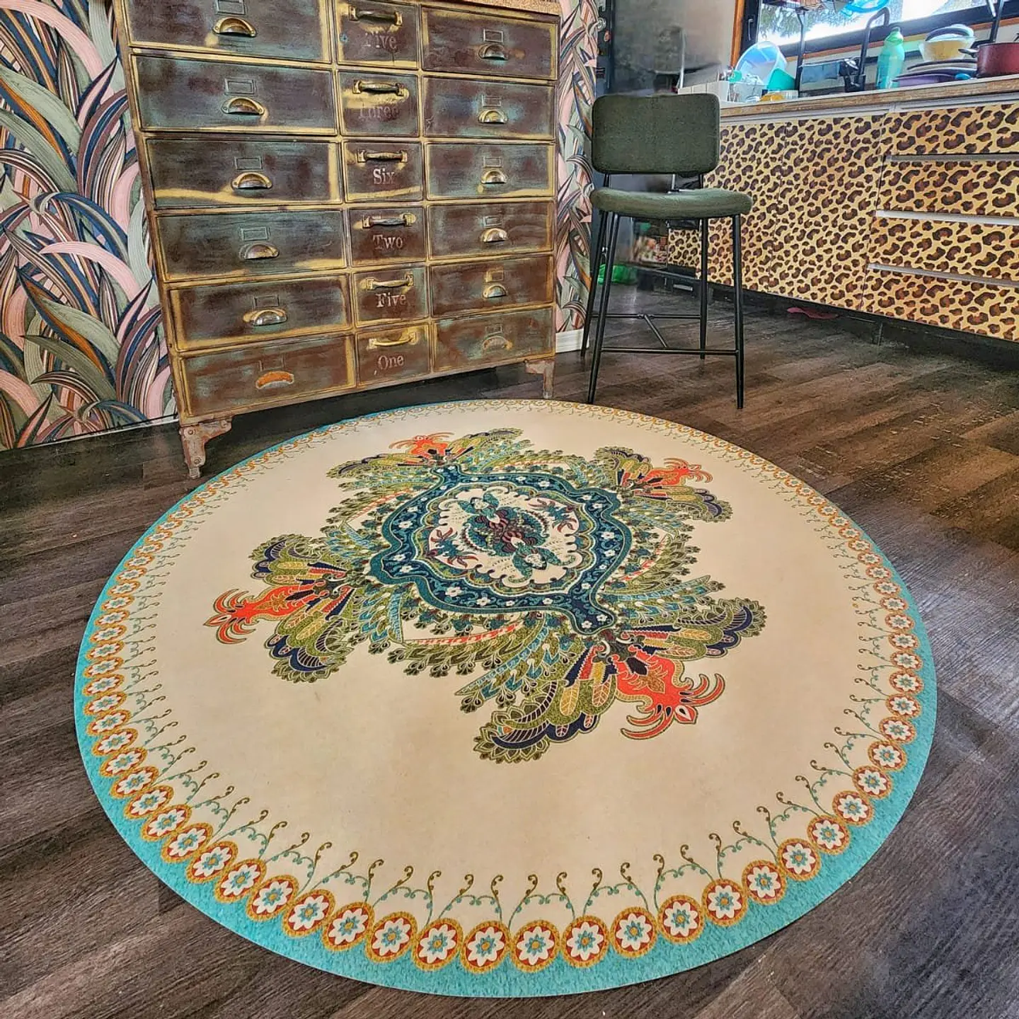 Alfombra Vinílica / Persa Floral Green 4