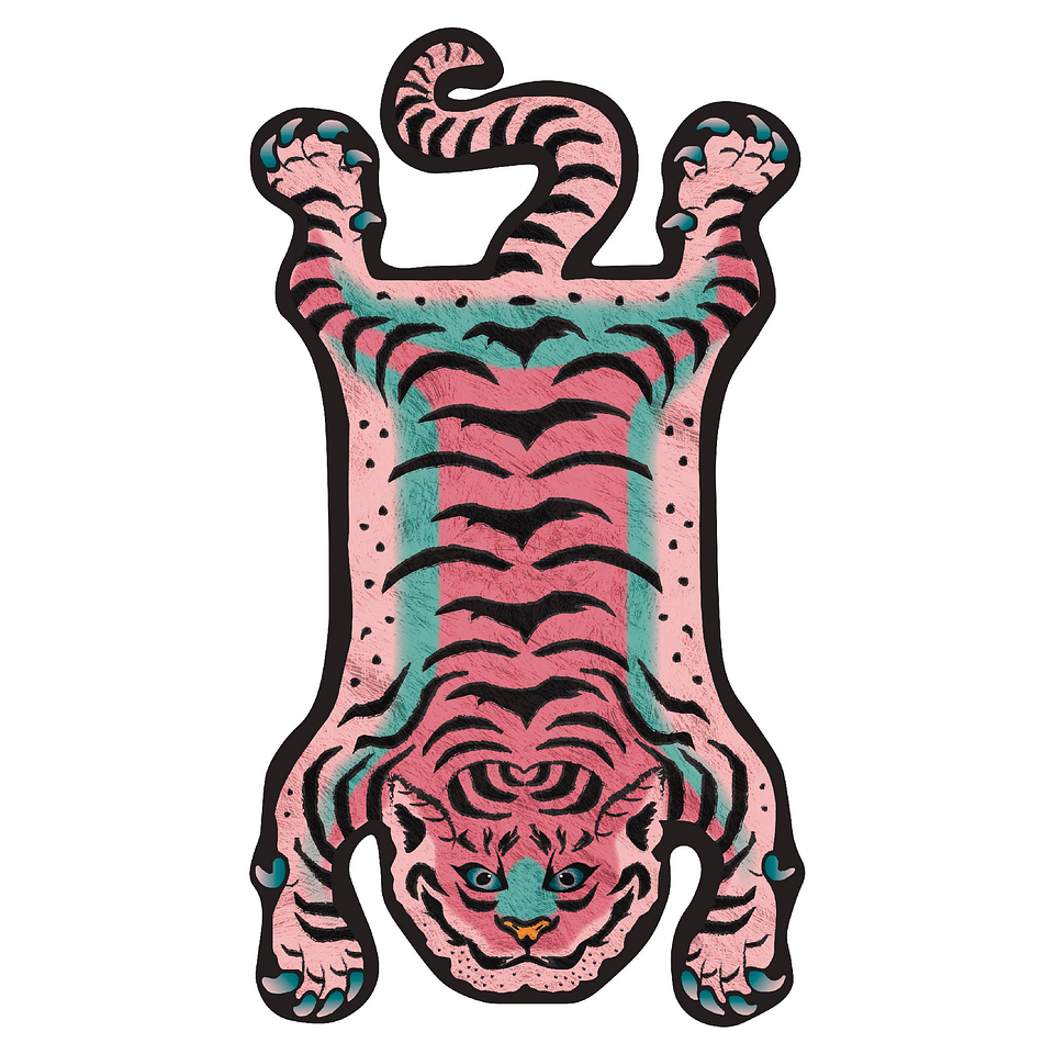 Alfombra Vinílica / Pink Tibetan Tiger 1