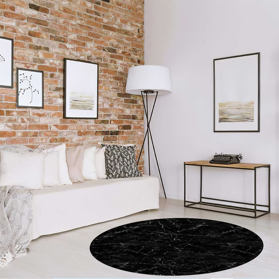 Alfombra Vinílica / Marmol Black 1