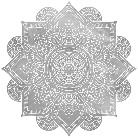 Alfombra Vinílica / Mandala Boho Chic White