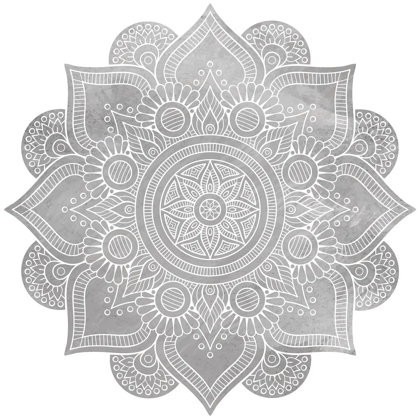 Alfombra Vinílica / Mandala Boho Chic White 1