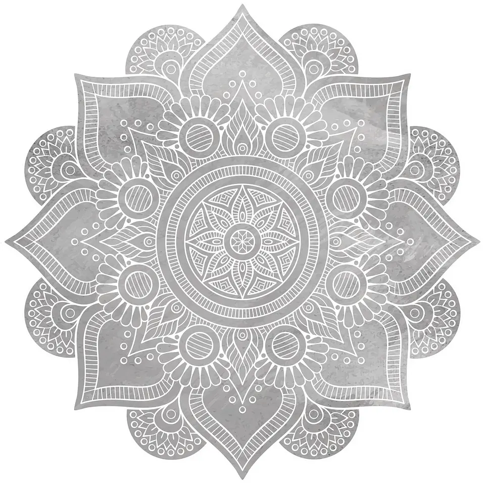 Alfombra Vinílica / Mandala Boho Chic White 1