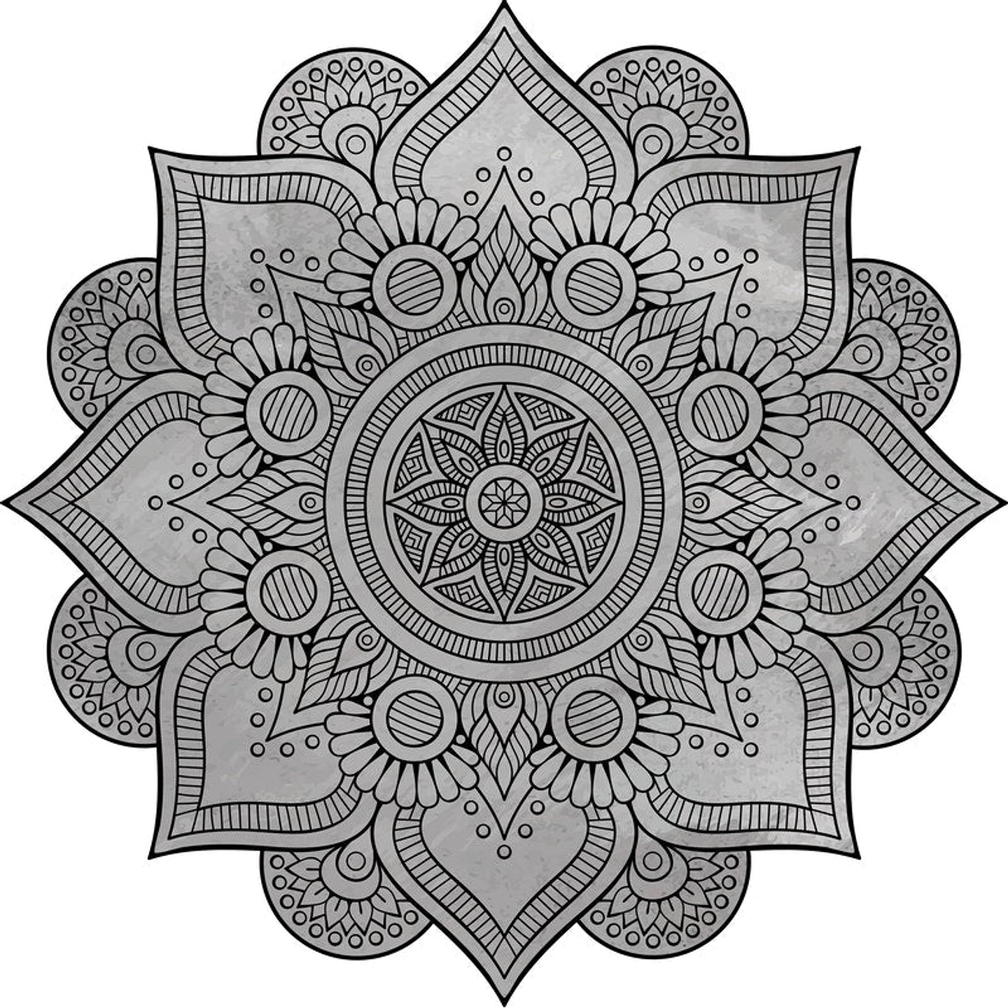 Alfombra Vinílica / Mandala Boho Chic Black 1