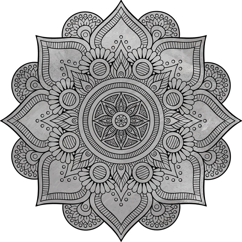 Alfombra Vinílica / Mandala Boho Chic Black 1