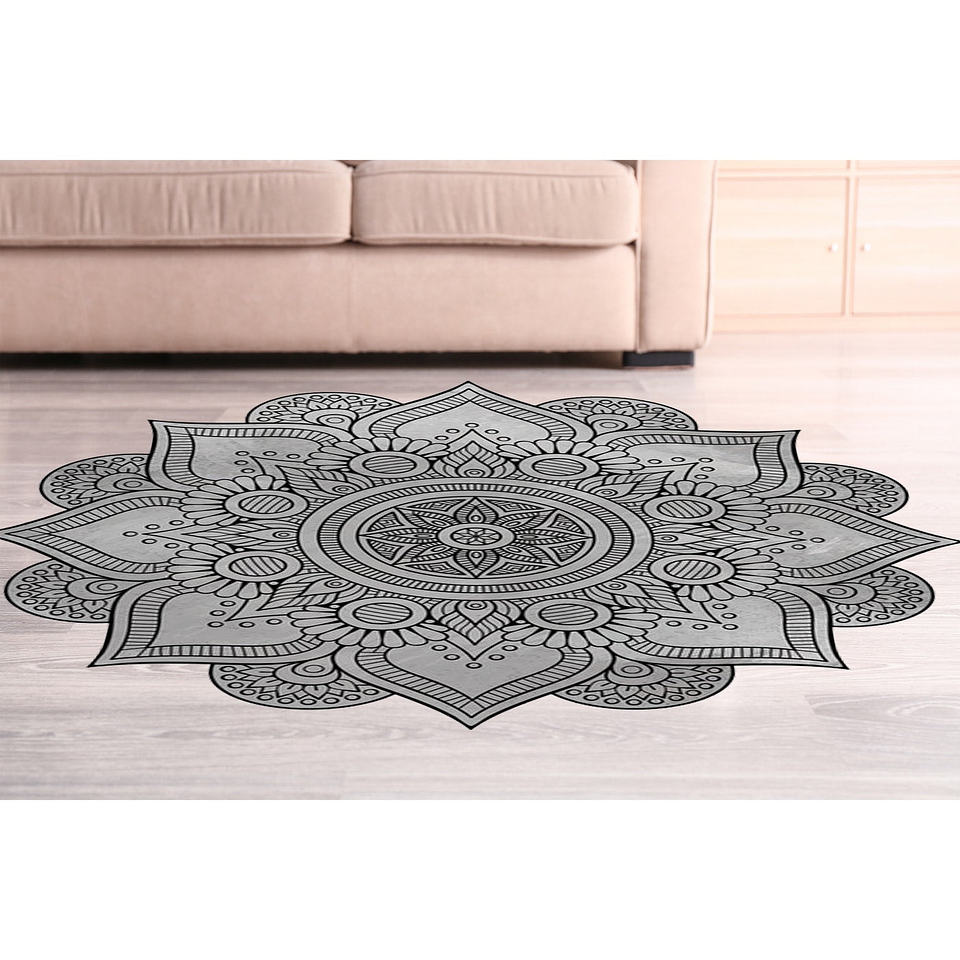 Alfombra Vinílica / Mandala Boho Chic Black 2