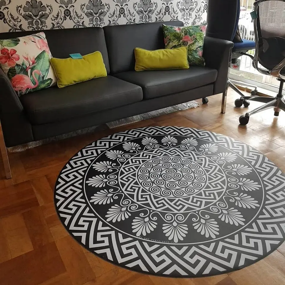 Alfombra Vinílica / Mandala B&W 1