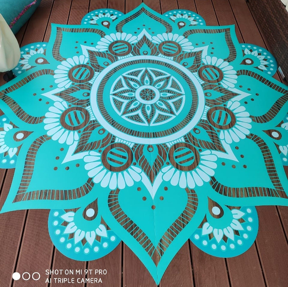 Alfombra Vinílica / Mandala Boho Wood Sky 2