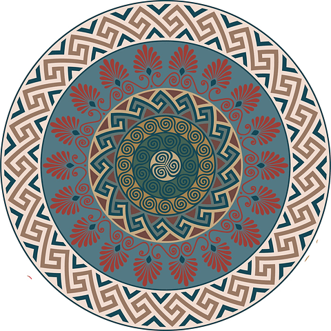 Alfombra Vinílica / Mandala Petroleo