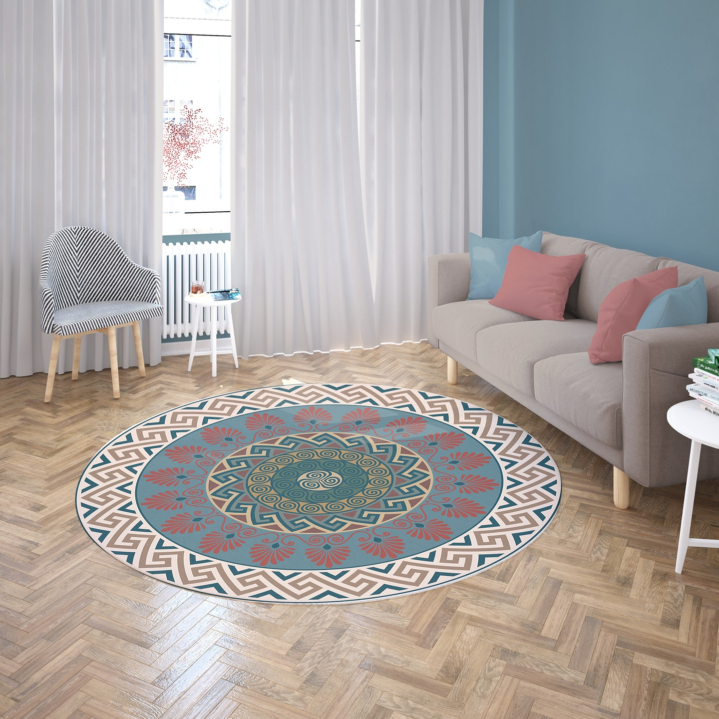 Alfombra Vinílica / Mandala Petroleo 4