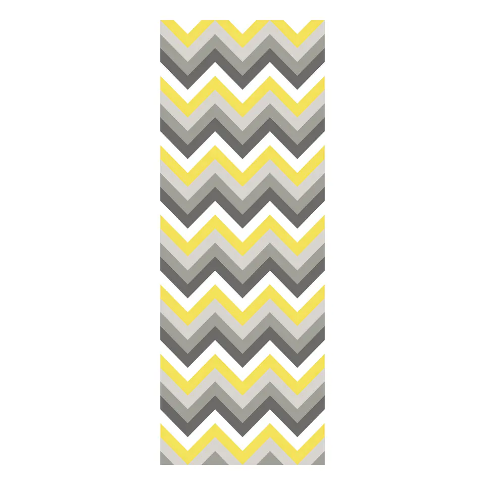 Alfombra Vinílica / Zig Zag Rattan Yellow Grey 1