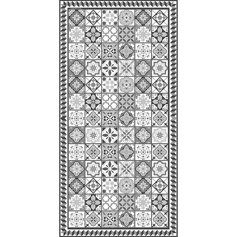 Alfombra Vinílica / Greca Beach Tiles - Grey