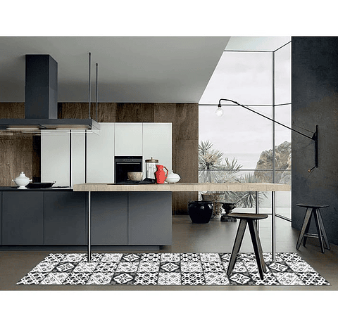 Alfombra Vinílica / Azulejos Grises