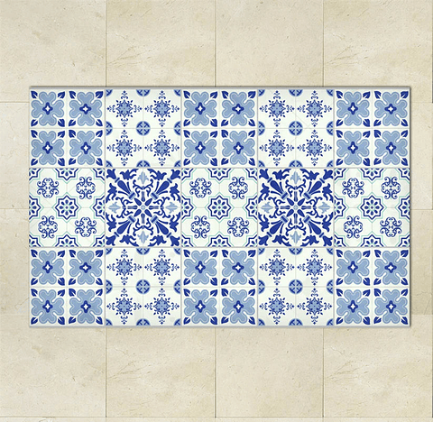 Alfombra Vinílica / Azulejos Azul
