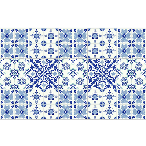 Alfombra Vinílica / Azulejos Azul