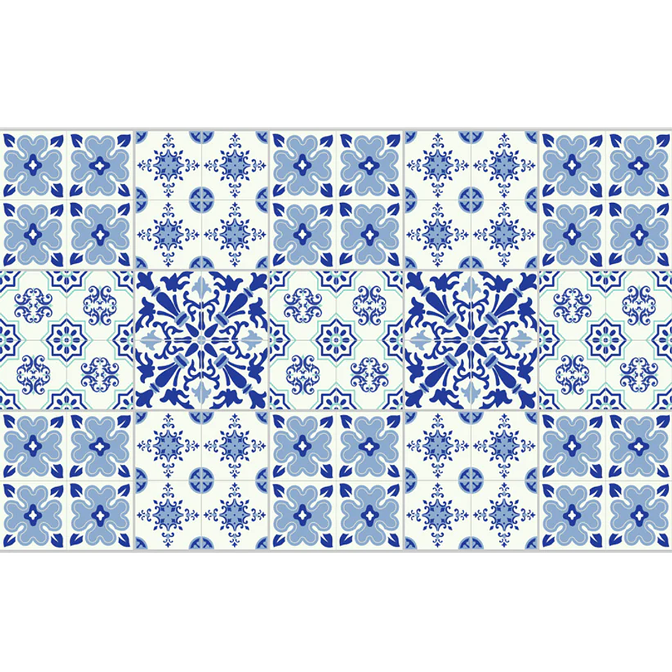 Alfombra Vinílica / Azulejos Azul 2