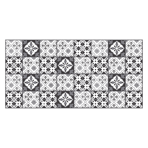 Alfombra Vinílica / Azulejos Grises
