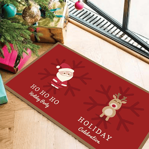 Alfombra Vinílica / Santa y Reno