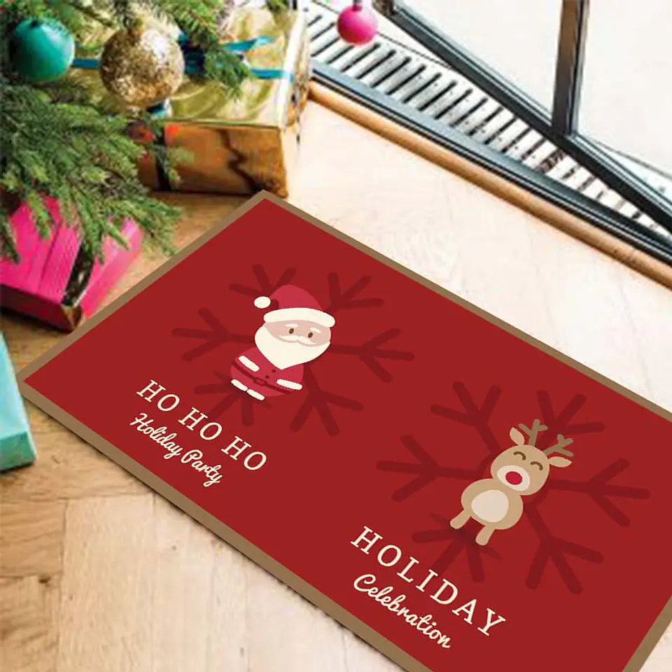 Alfombra Vinílica / Santa y Reno 1