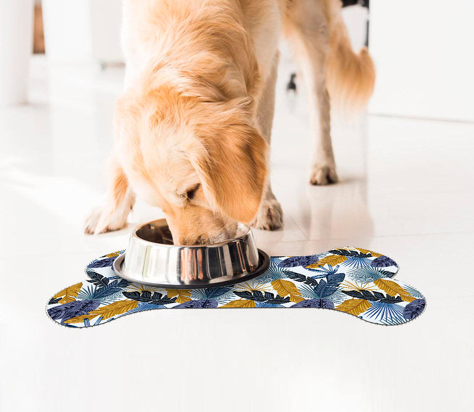 Alfombra Vinílica Pets / Gold Blue Leaves 1