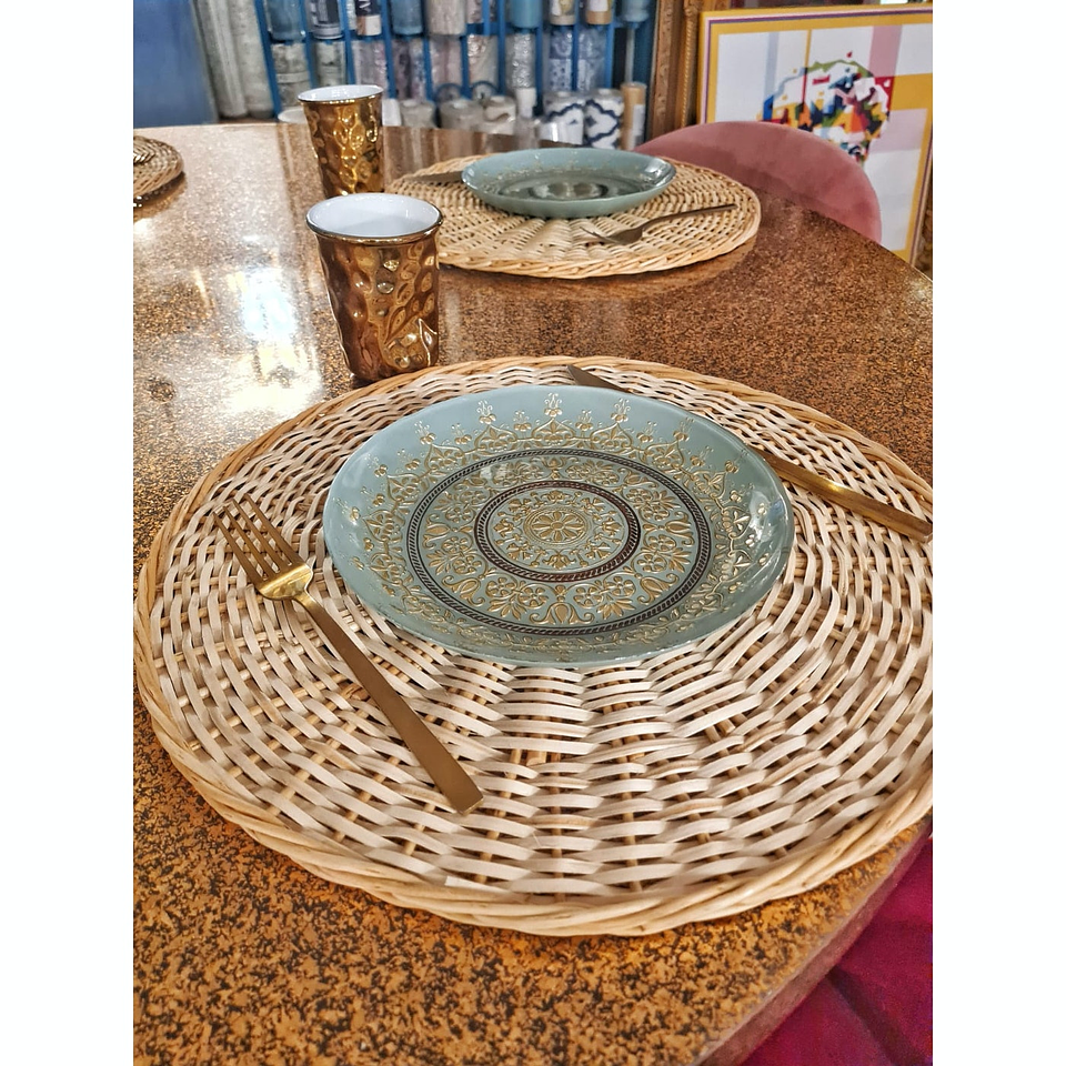 Set de 4 Individuales de Mimbre Natural 1