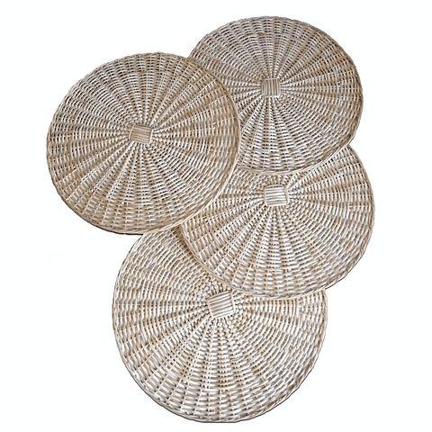 Set de 4 Individuales de Mimbre Natural