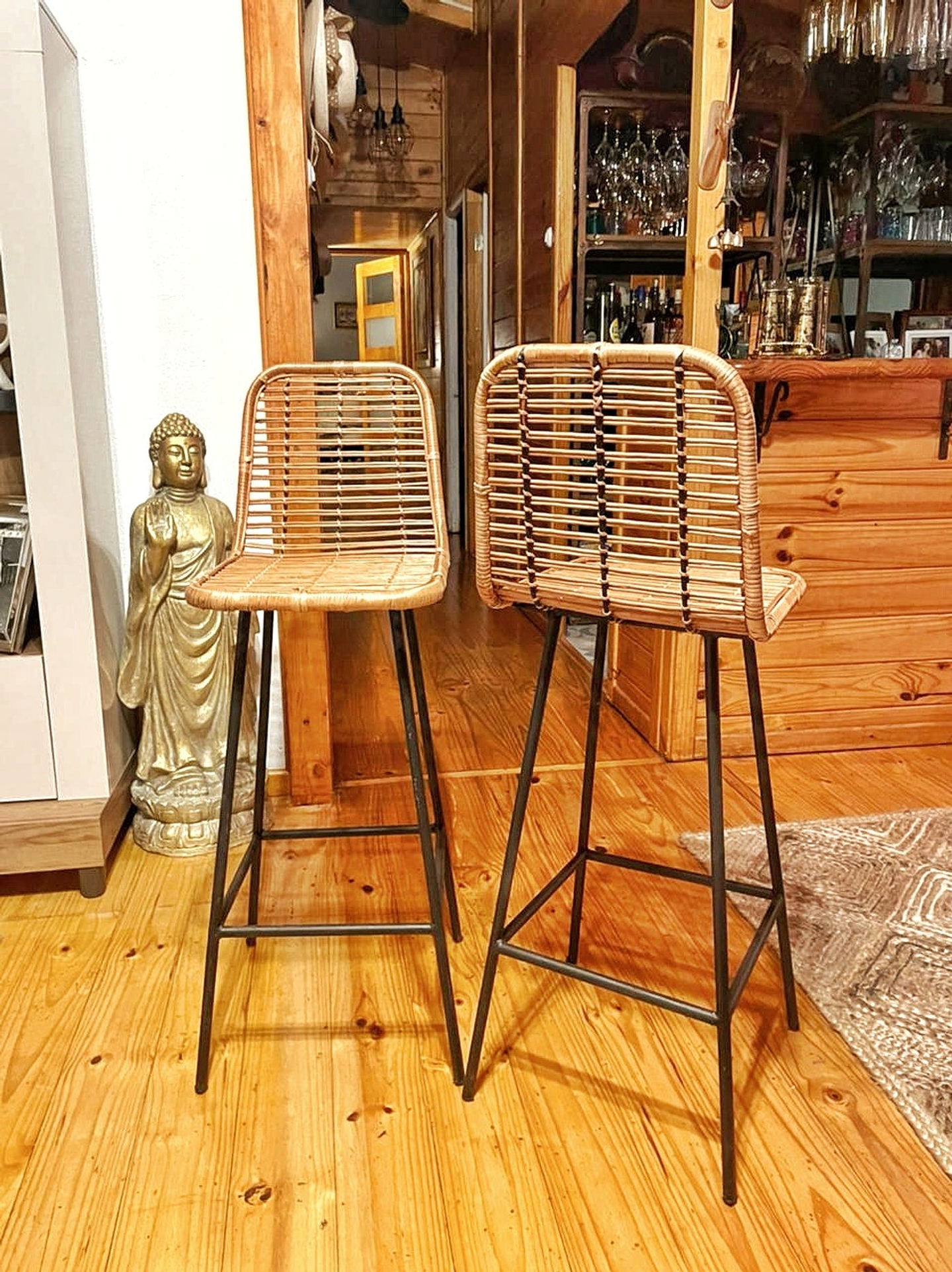 Taburete Mimbre Loft Respaldo alto 1