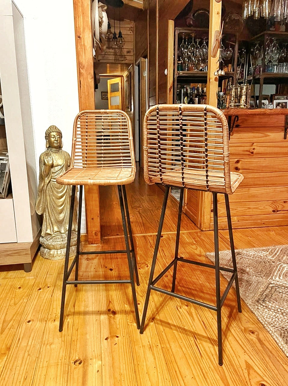 Taburete Mimbre Loft Respaldo alto 1