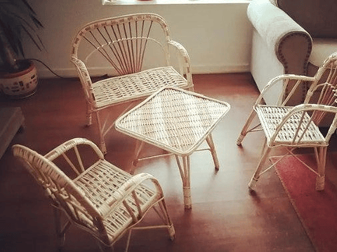Combo Kids /  Sillón + Sillas + Mesa Mimbre