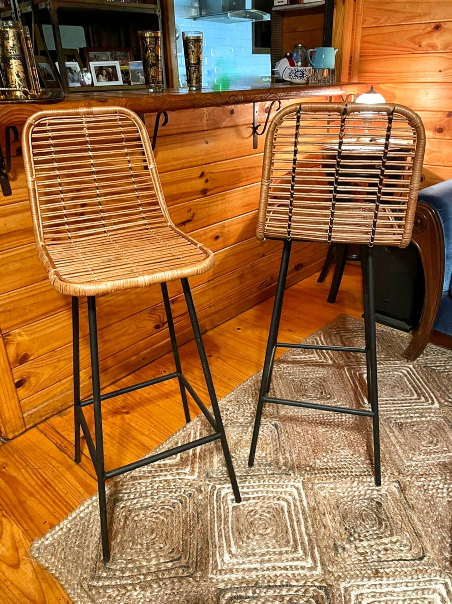 Taburete Mimbre Loft Respaldo alto 4