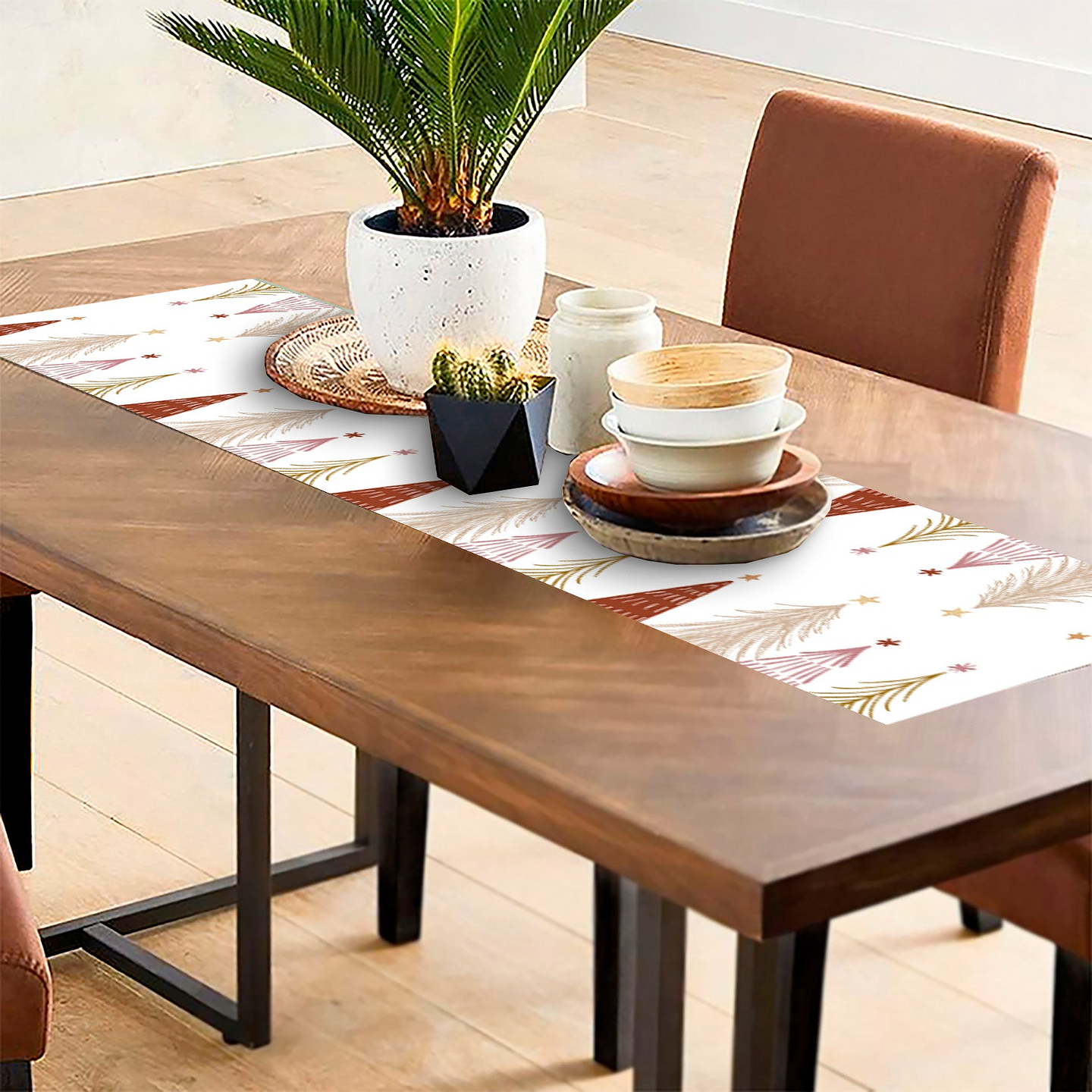 Camino de Mesa Vinílico / Xmas Trees 1