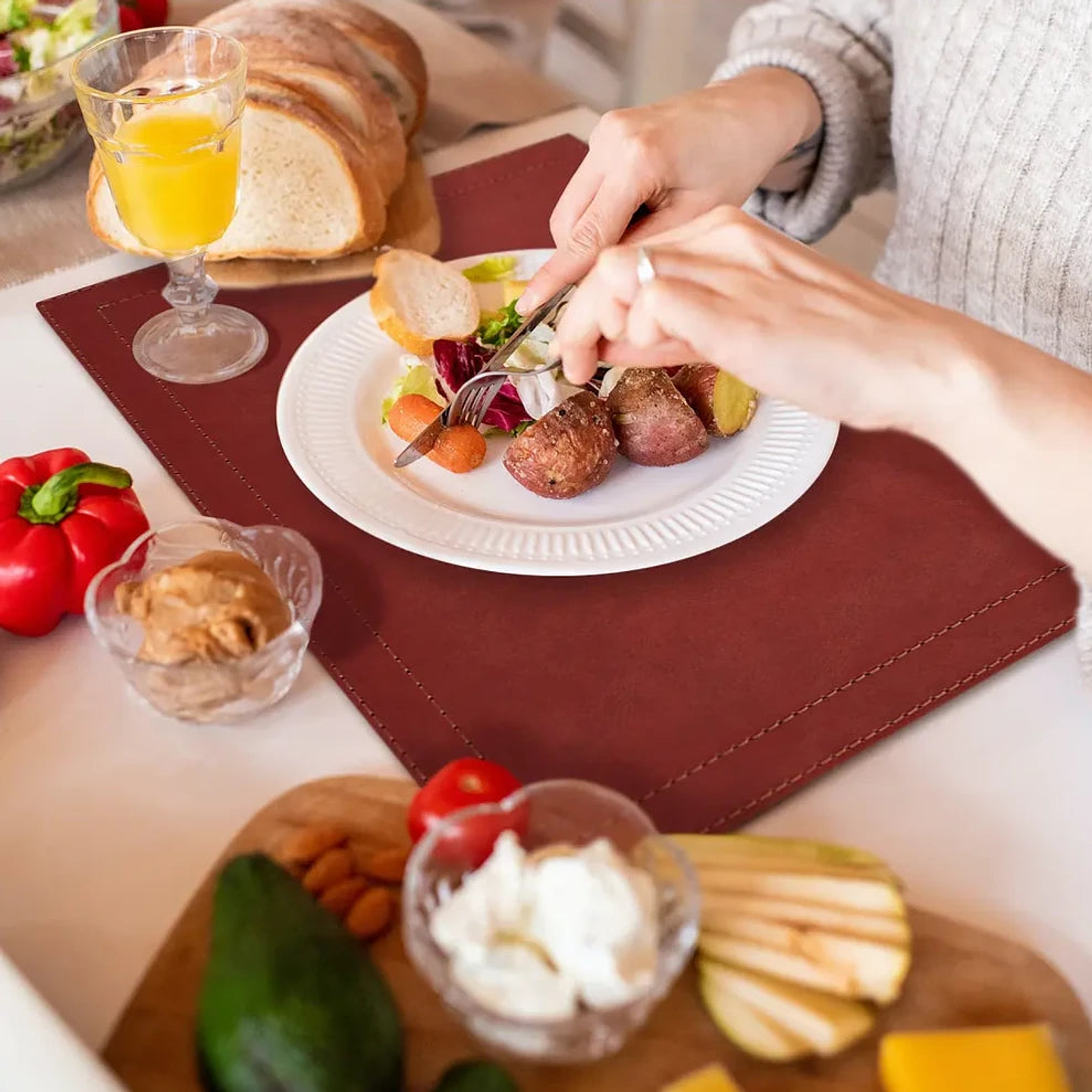 Set Individuales / Red Leather 1