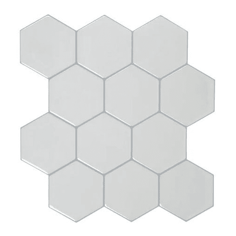 Pack 8 Cerámicos Autoadhesivos / Hexágono Blanco 1659-2