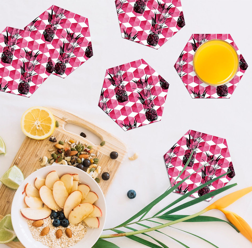 Set Posavasos / Pink Pineapple 1