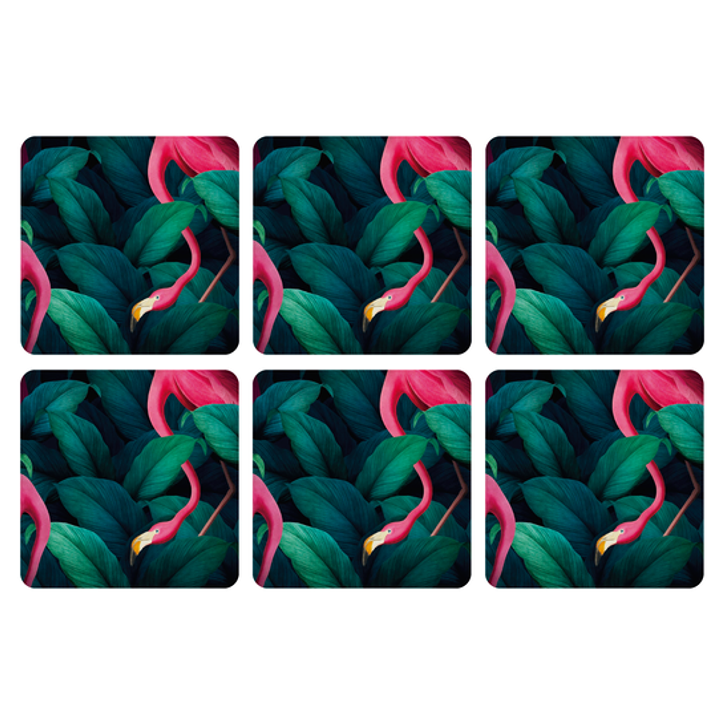 Set Posavasos / Flamingos in the Jungle 1