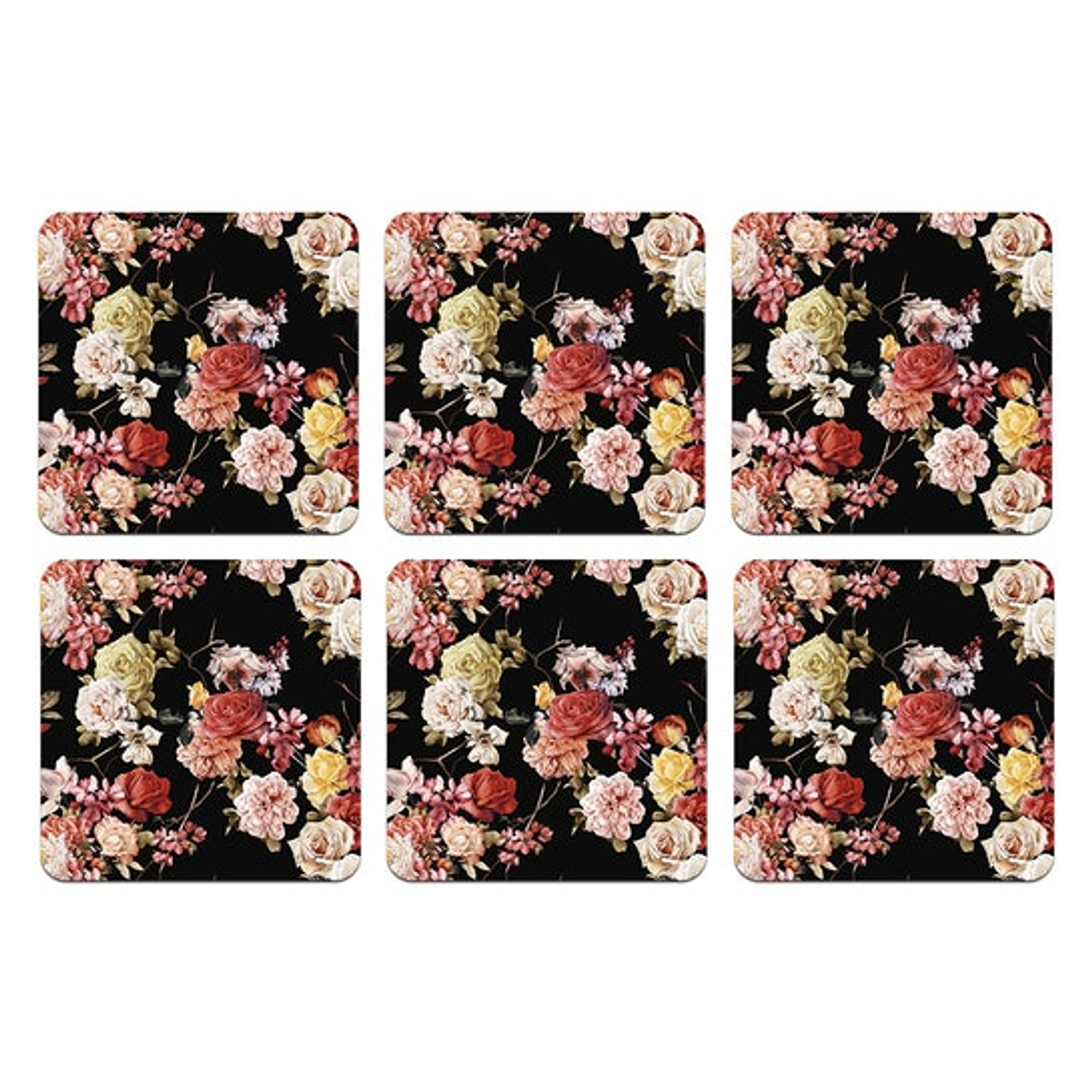 Set Posavasos / Flower Sky Black 1