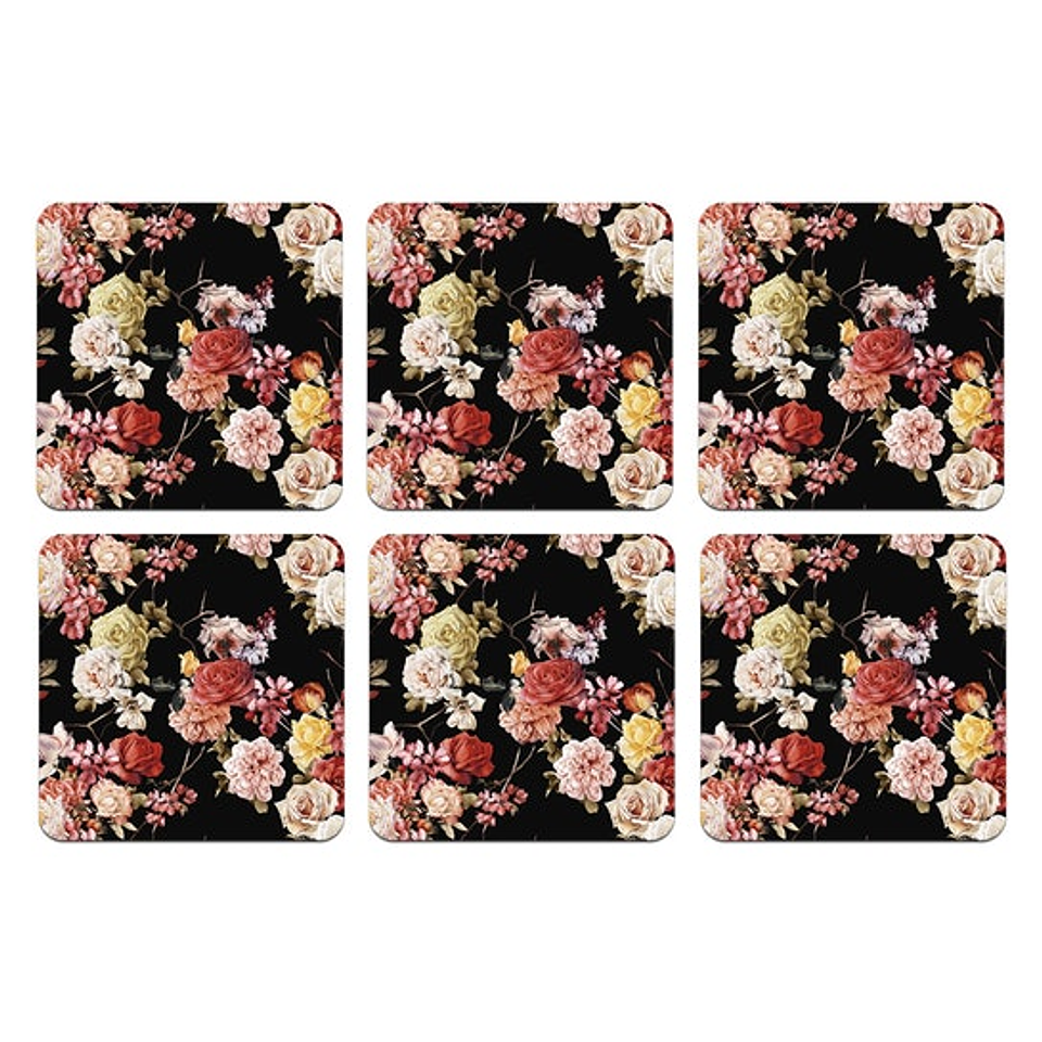 Set Posavasos / Flower Sky Black 1
