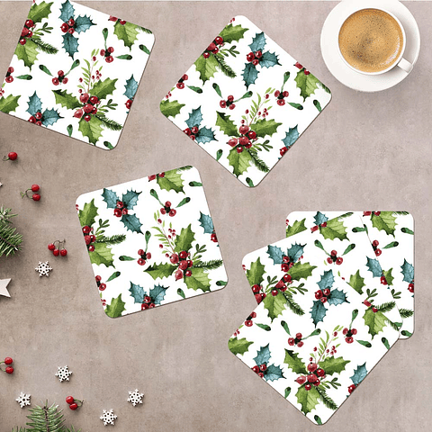 Set Posavasos / Green Xmas