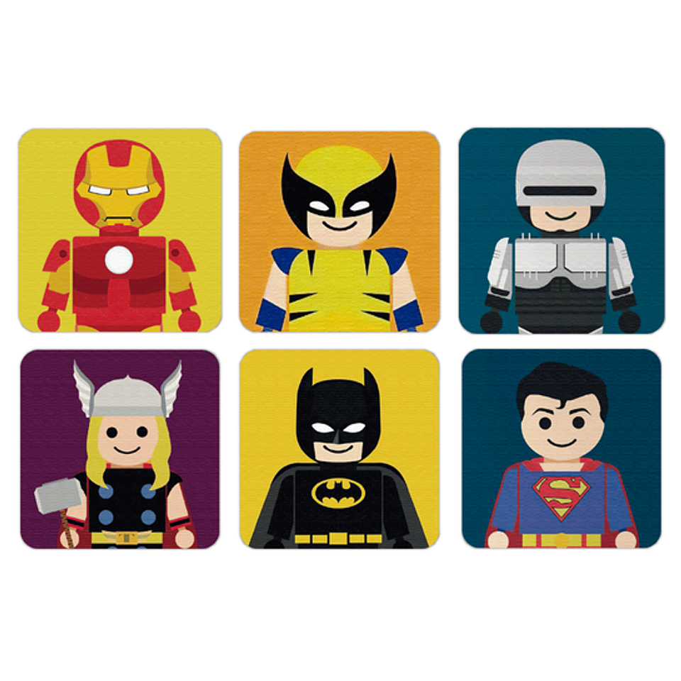 Set Posavasos / Lego Heroes 1