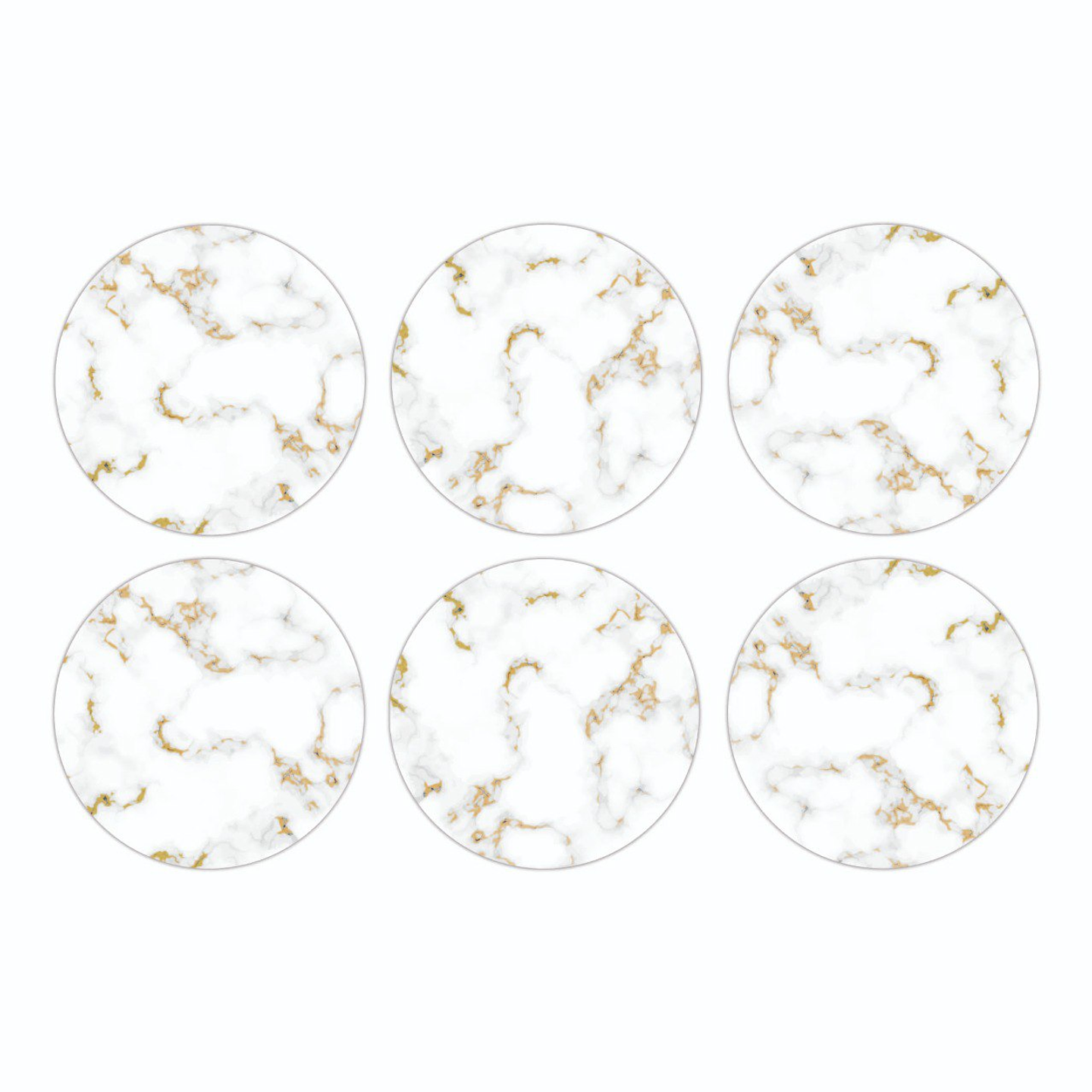 Set Posavasos / White Marble 2