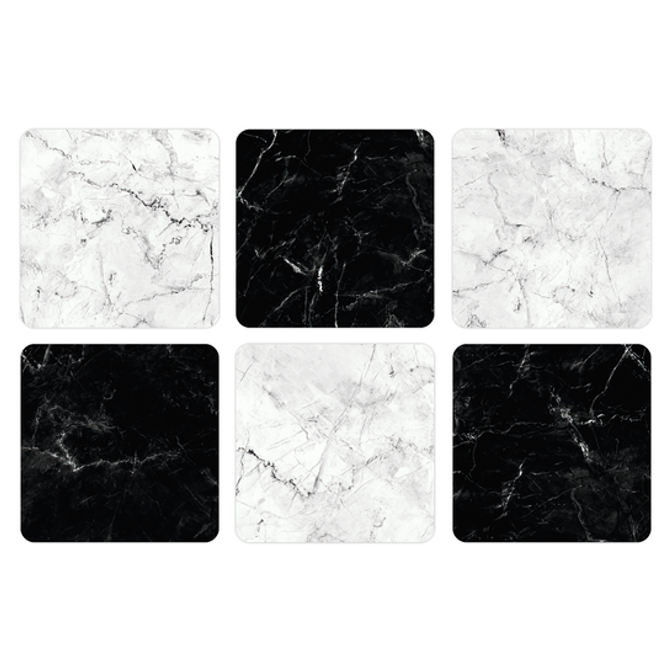Set Posavasos / Marble B&W 1