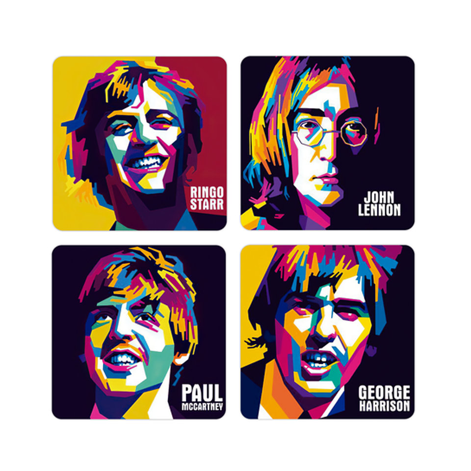 Set Posavasos / The Beatles Pop Art 1