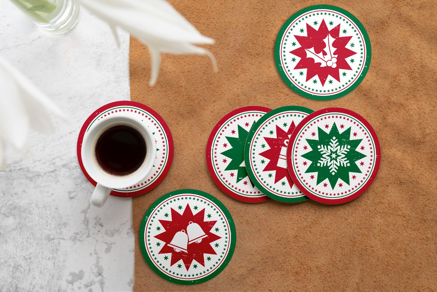 Set Posavasos / Vintage Xmas 1