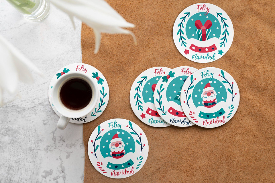 Set Posavasos / Snow Christmas 1