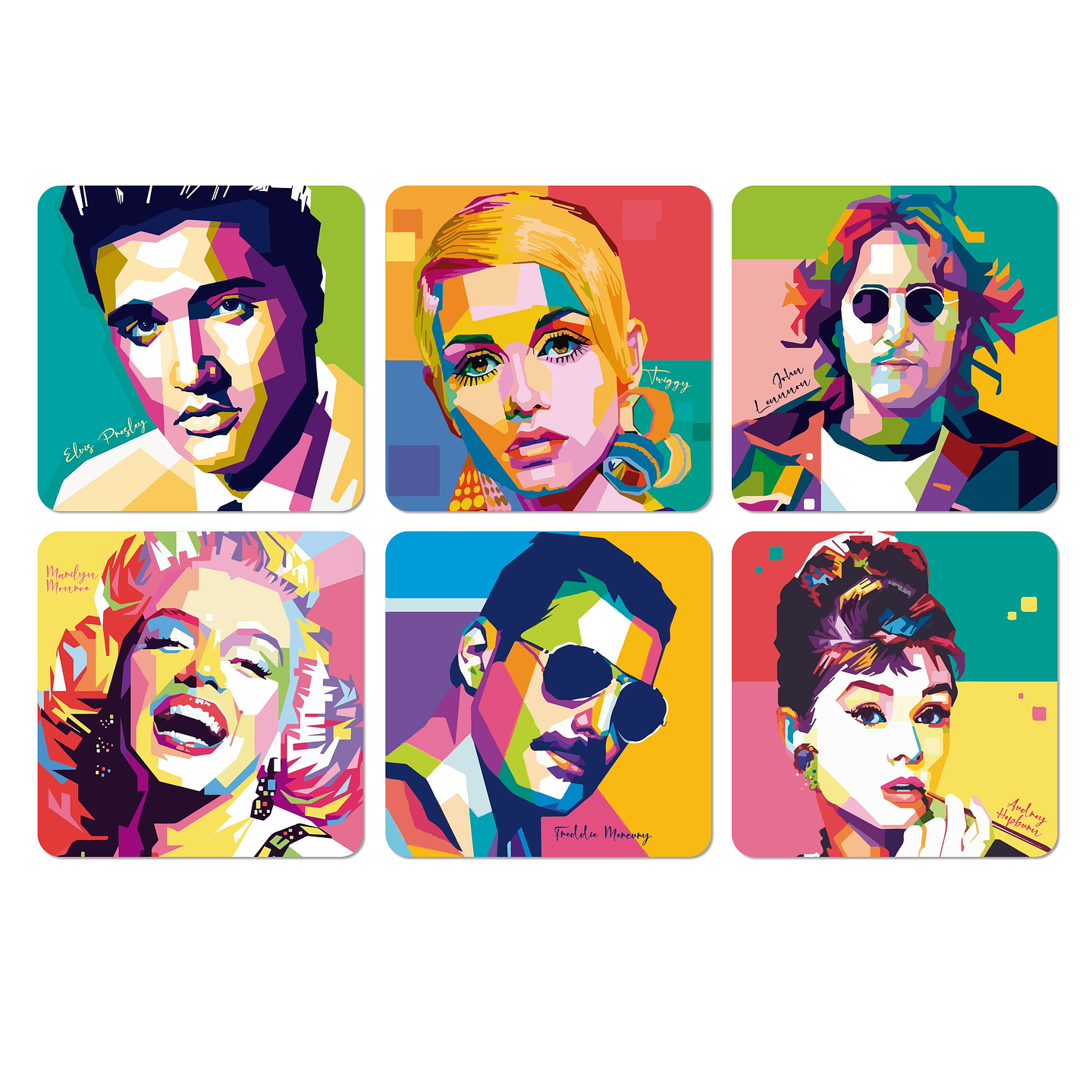 Set Posavasos / Pop Art 1