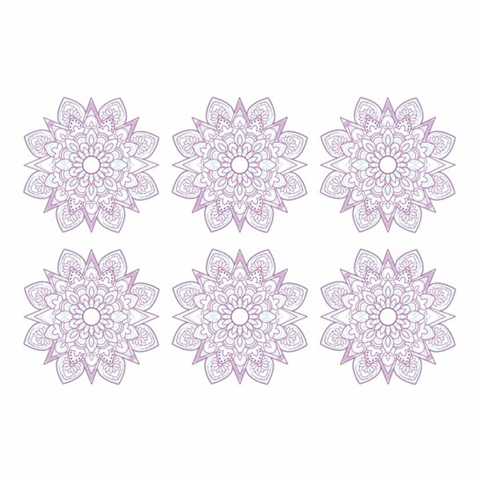 Set Posavasos / Purple Mandala 1