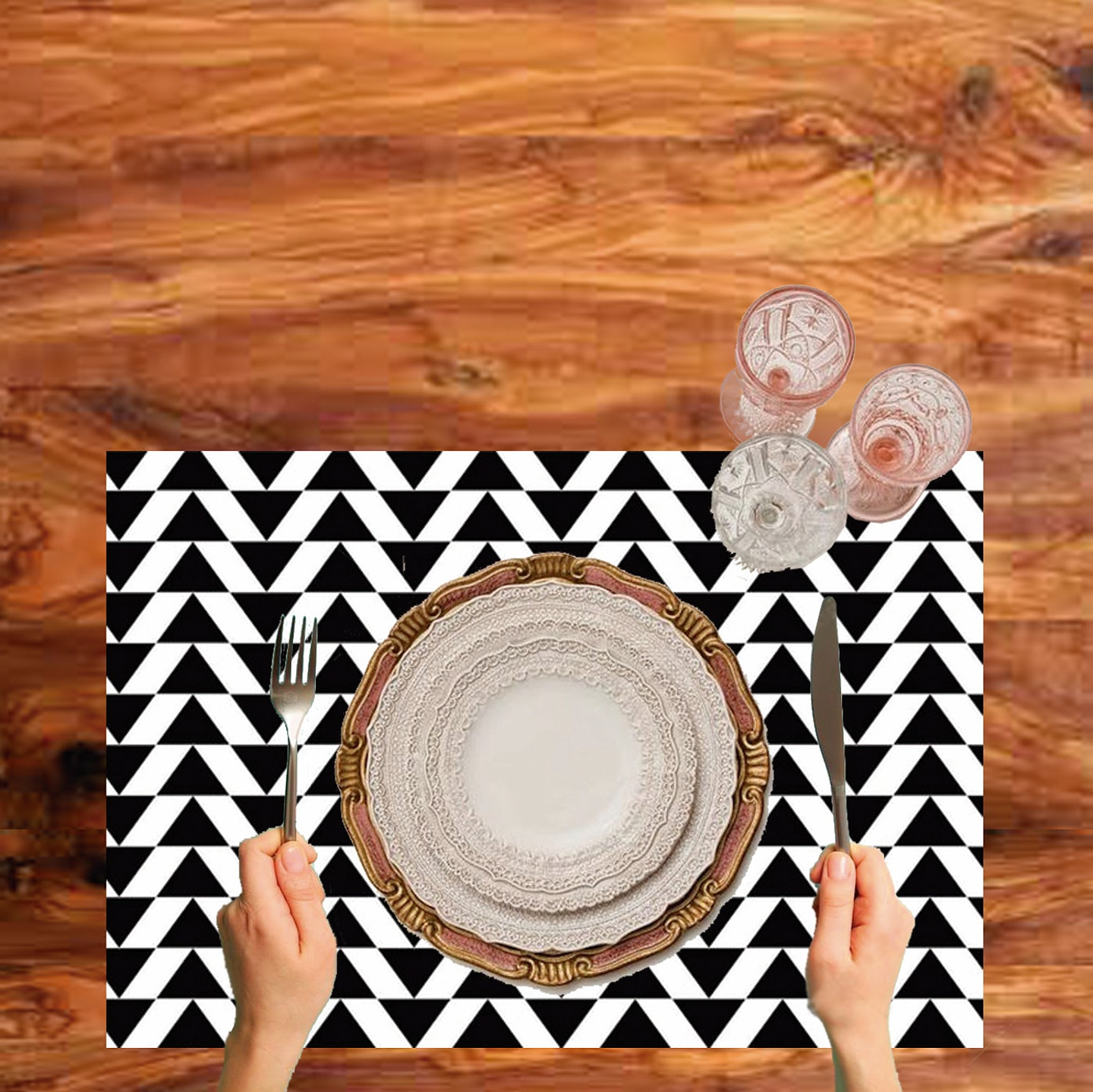 Set Individuales / White Black 2