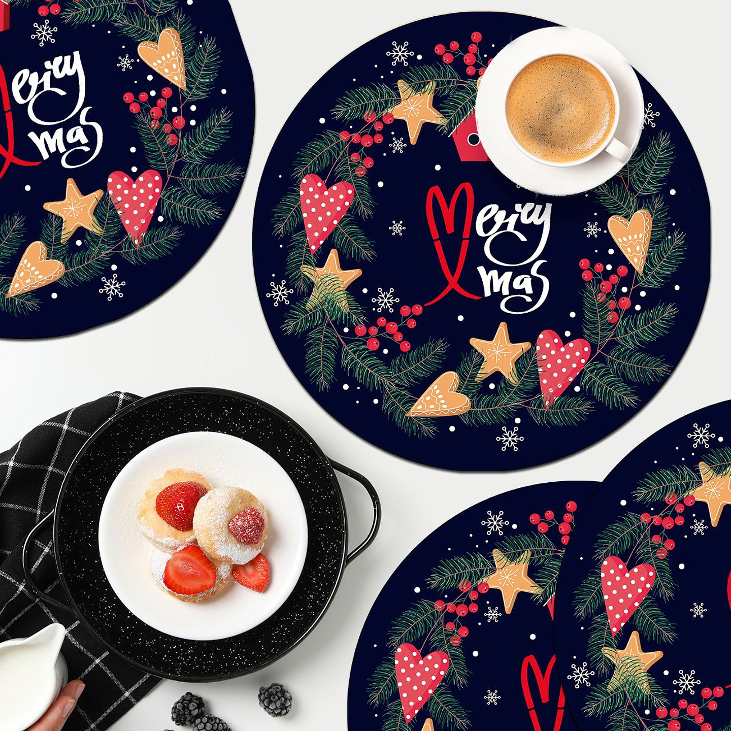 Set Individuales / Corona Navidad 1