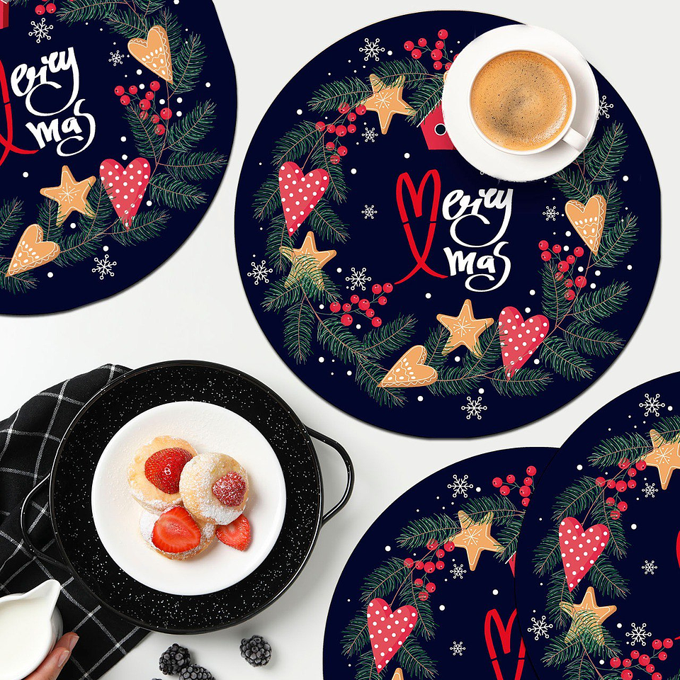 Set Individuales / Corona Navidad 1